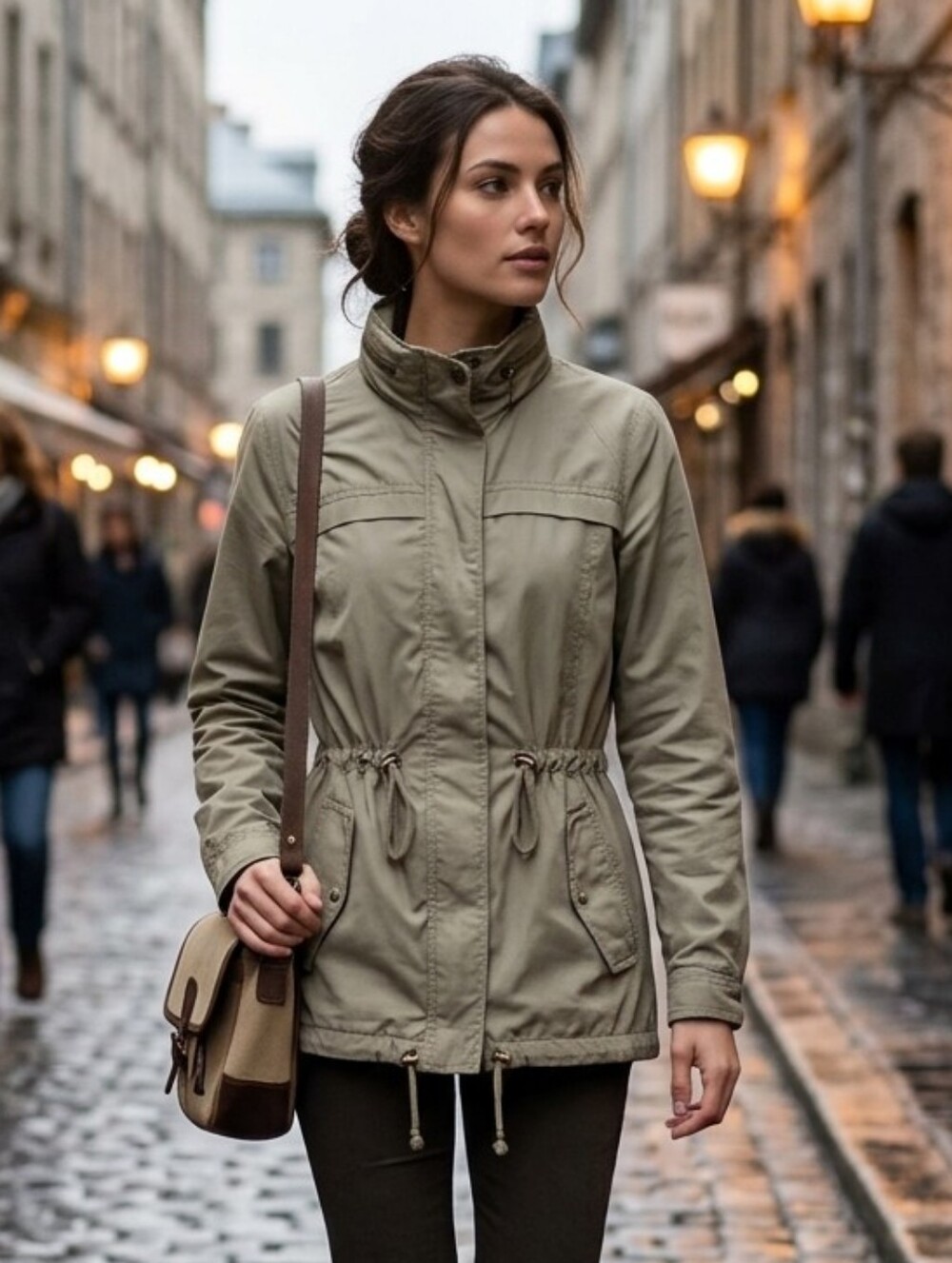 Banana Republic Women's Gorpcore Military Green Utility Raincoat Size Medium